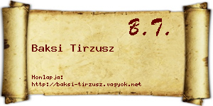 Baksi Tirzusz névjegykártya